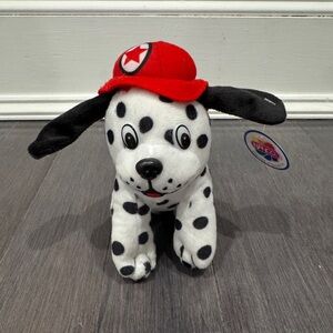 NWT Nanco Firefighter Dalmatian Stuffed Animal Red Hat Kids Toddlers Boy Girl